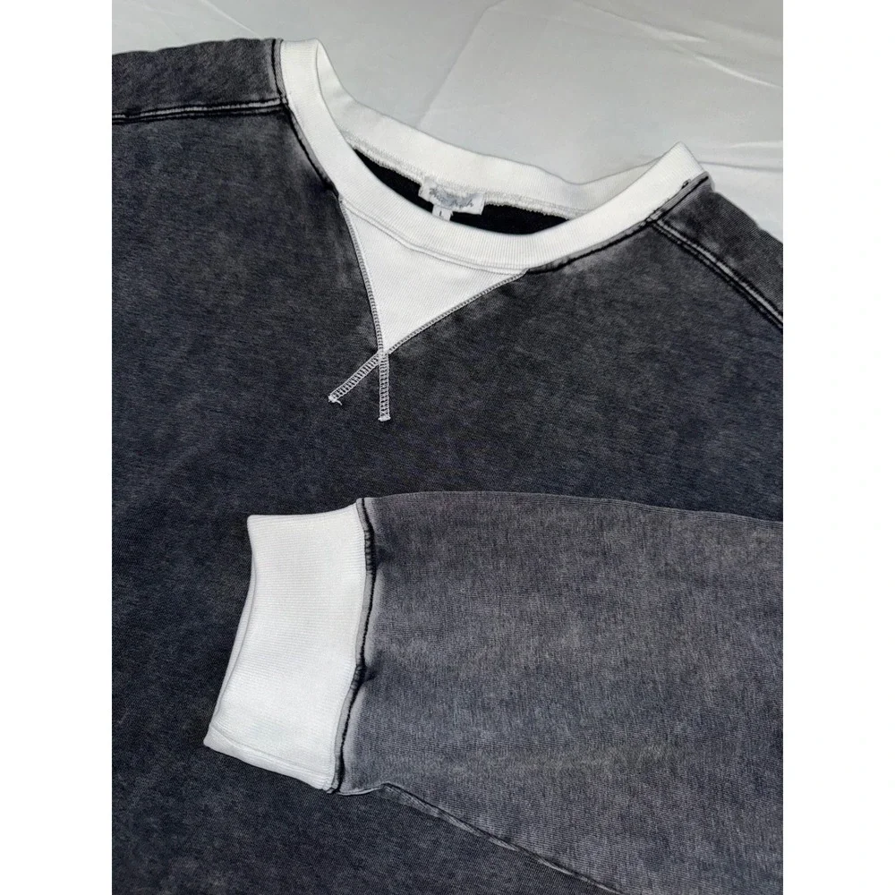 White‎ Birch Mineral Wash Sweatshirt Womens Large Charcoal Grey Cotton T10903XL